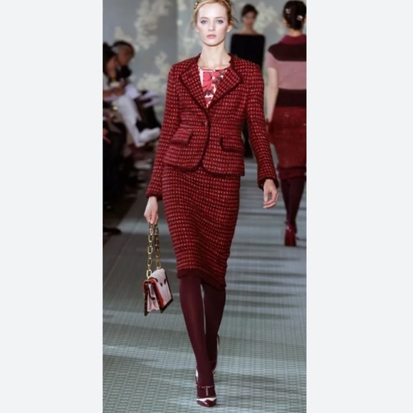 Tory Burch Red Patterned Skirt - Picture 2 of 10